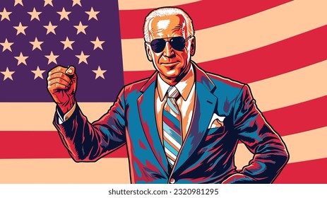 June 21st 2023: Portrait of Joe Biden Standing proudly in front of the U.S Flag.