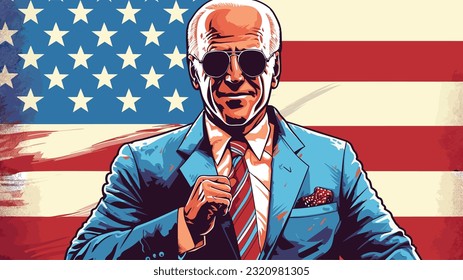 June 21st 2023: Portrait of Joe Biden Standing proudly in front of the U.S Flag.