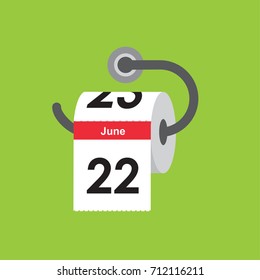 June 22. Calendar icon. Flat design. Vector illustration