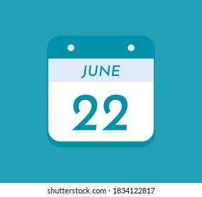 June 22 Single Day Calendar, 22 June