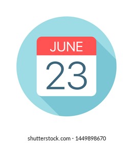 June 23 - Calendar Icon - Vector Illustration