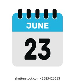 june 23 calendar icon Vector page month design