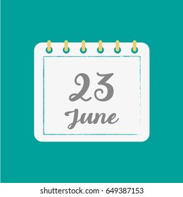 June 23.Calendar icon.