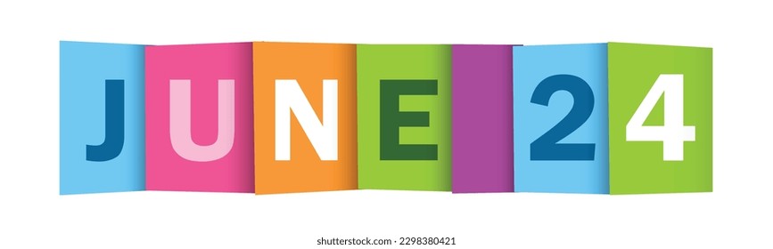 JUNE 24 colorful vector typography banner