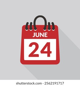 June 25 Calendar icon vector illustration.