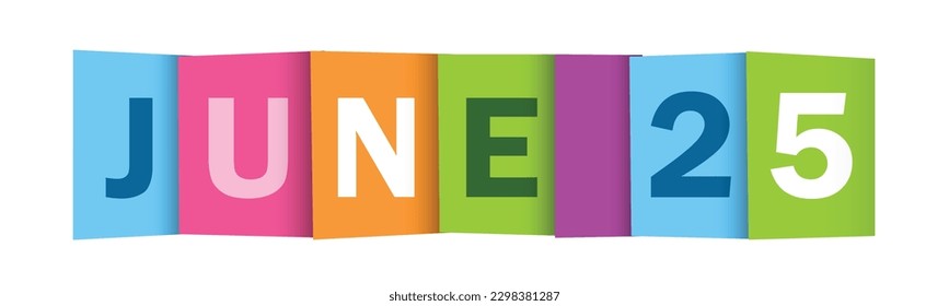Cartel de la tipografía vectorial colorida del 25 de junio