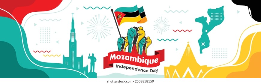 25 de junho, Dia da Independência de Moçambique ilustração vetorial