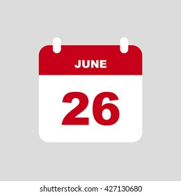 JUNE 26 calendar Icon.