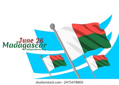 June 26 Independence Day of Madagascar vector illustration. Suitable for greeting card, poster and banner.