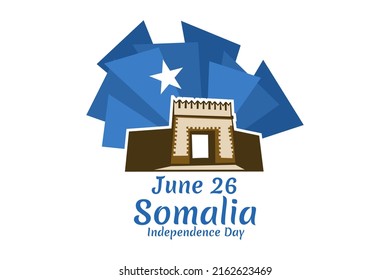 June 26, Independence day of Somalia vector illustration. Suitable for greeting card, poster and banner 