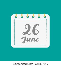 June 26.Calendar icon.