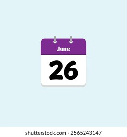 June 26th: Calendar Date Illustration