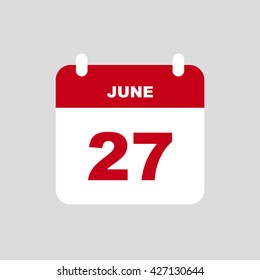 JUNE 27 calendar Icon.