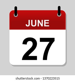 June 27 , calendar icon vector illustration