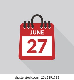 June 27 Calendar icon vector illustration.