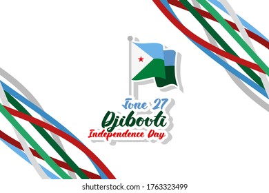  June 27 Independence Day of Djibouti vector illustration. Suitable for greeting card, poster and banner.