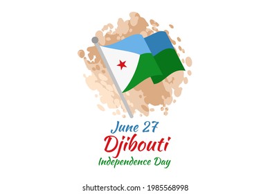 June 27 Independence Day of Djibouti vector illustration. Suitable for greeting card, poster and banner.
