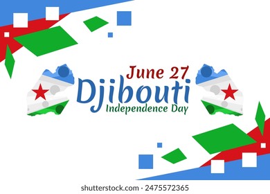 June 27 Independence Day of Djibouti vector illustration. Suitable for greeting card, poster and banner.