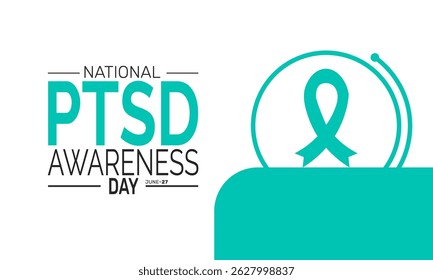 June 27 National PTSD Awareness Day.  PTSD Awareness Concept Template, Mental Health Poster, Awareness  Banner, Cards, Social Media Post or Background Design Inspiration Vector Illustration