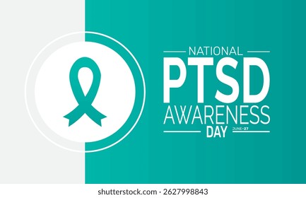 June 27 National PTSD Awareness Day.  PTSD Awareness Concept Template, Mental Health Poster, Awareness  Banner, Cards, Social Media Post or Background Design Inspiration Vector Illustration
