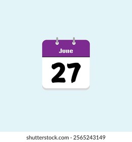 June 27th: Calendar Date Illustration
