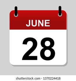 June 28 , calendar icon vector illustration