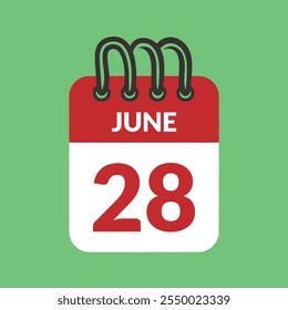 28 de junho ícone do calendário ilustração vetorial.