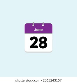 June 28th: Calendar Date Illustration