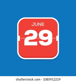 June 29 Calendar Flat Icon