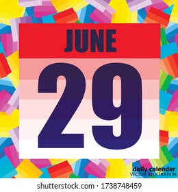 June 29 icon. For planning important day. Banner for holidays and special days. June 29th. Vector Illustration.