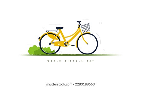 June 3 - World Bicycle Day vector illustration