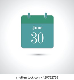 june 30. Calendar Icon -