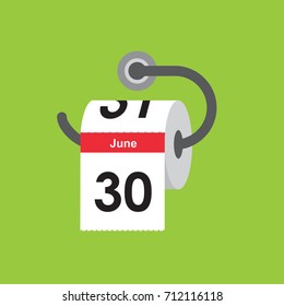 June 30. Calendar icon. Flat design. Vector illustration