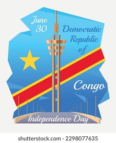 June 30 Democratic Republic of Congo Independence day poster. Vector illustration