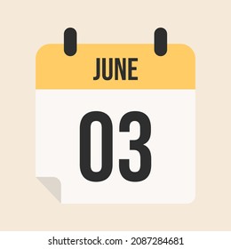 3 de junio, calendario amarillo con blanco