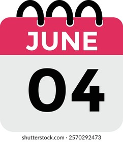 June 4 daily calendar icon 
