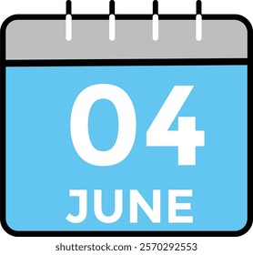 June 4 daily calendar icon 
