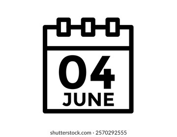 June 4 daily calendar icon 
