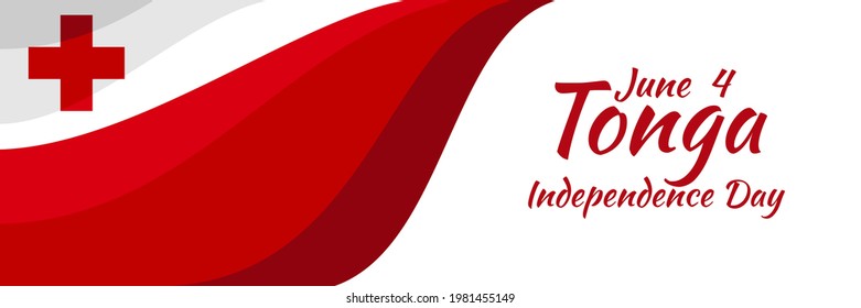 4. Juni, Unabhängigkeitstag von Tonga Vektorgrafik. Geeignet für Grußkarten, Poster und Banner.