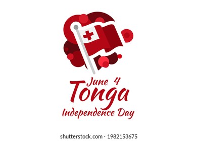 4 de junio, Día de la Independencia de Tonga. Adecuado para tarjetas de felicitación, afiches y banner.