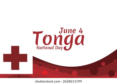 June 4, Independence Day of Tonga vector illustration. Suitable for greeting card, poster and banner.