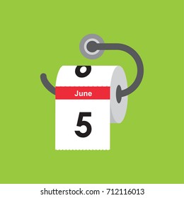 June 5. Calendar icon. Flat design. Vector illustration