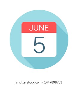 June 5 - Calendar Icon - Vector Illustration
