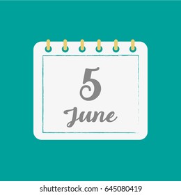 June 5.Calendar icon.