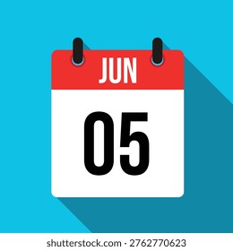 June 5th calendar page date number 5