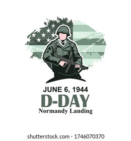 June 6, 1944. D-day, Normandy Landing vector illustration. Suitable for greeting card, poster and banner 
