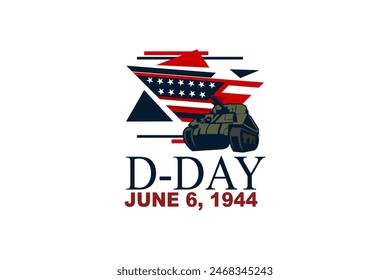 June 6, 1944. D-day, Normandy Landing vector illustration. Suitable for greeting card, poster and banner 