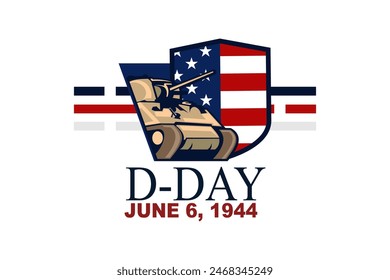 June 6, 1944. D-day, Normandy Landing vector illustration. Suitable for greeting card, poster and banner 