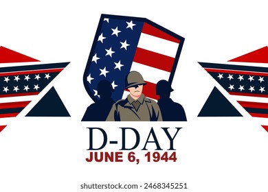 June 6, 1944. D-day, Normandy Landing vector illustration. Suitable for greeting card, poster and banner 