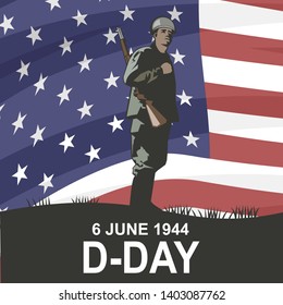 June 6, 1944. D-day vector illustration . Suitable for greeting card, poster and banner 